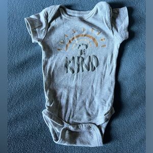 Gray be kind graphic bought suit short sleeves. Baby 3 to 6 months.